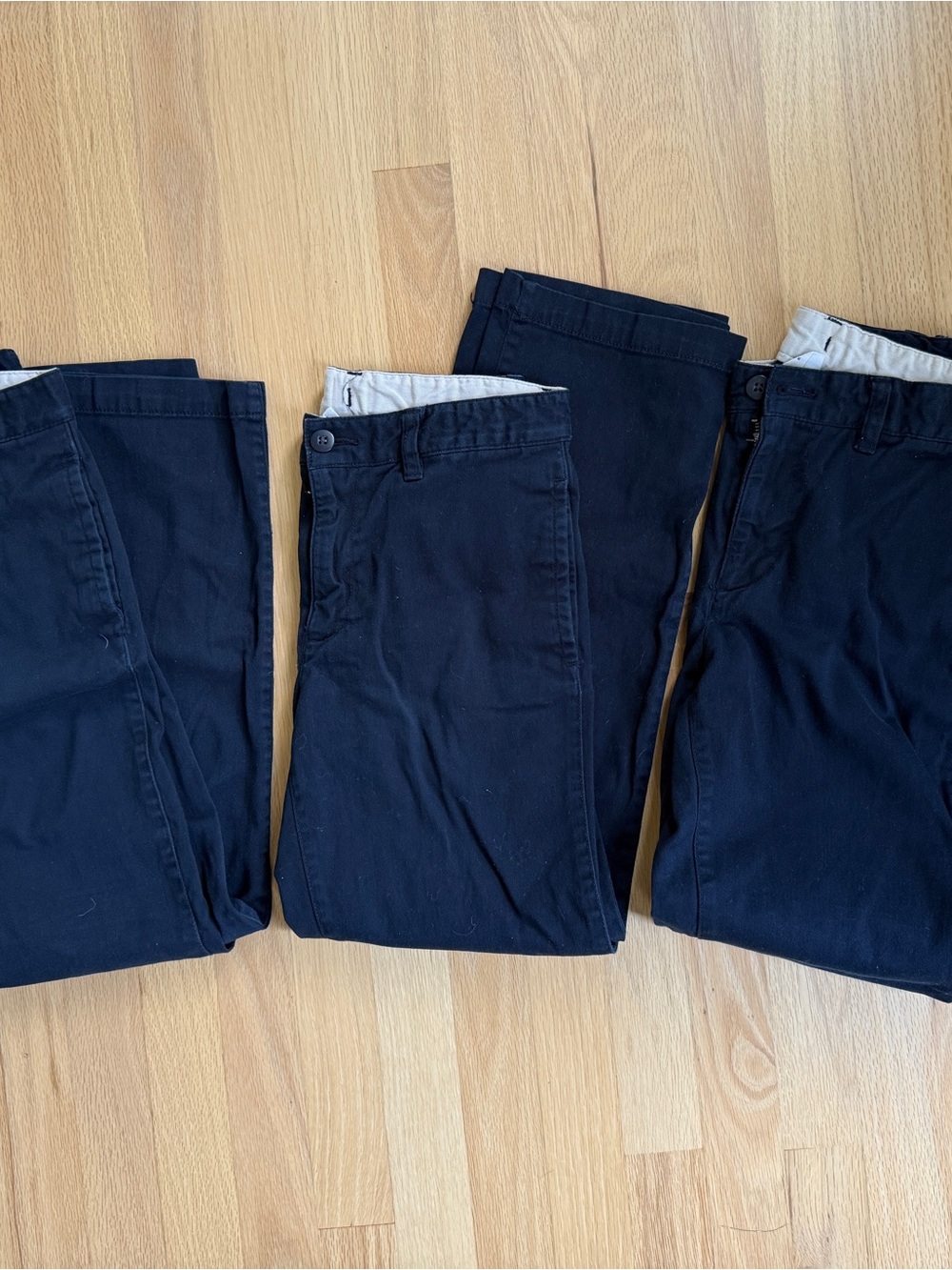 GAP Kids Boy’s 14 Navy Straight Leg Chino Pants Slacks School Uniform, 3 pairs